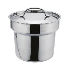 Container with lid for food warmer art. 12228  stainless steel  4.5 l  D=20, H=18cm  silver.