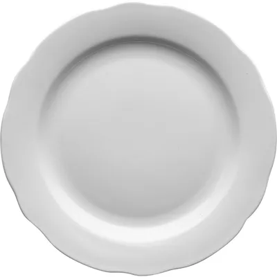 Тарелка мелкая фигурный край фарфор D=240,H=28мм белый