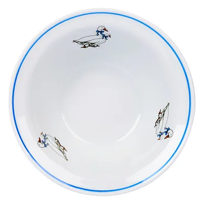 Салатник «Идиллия» Гуси фарфор 0,55л D=170,H=63мм белый,синий, изображение 2