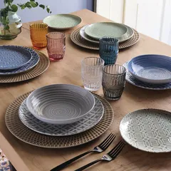 Тарелка «Яго Блю» фарфор D=255,H=30мм голуб.,белый, изображение 2