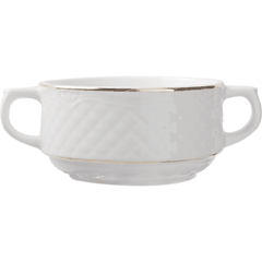 Broth cup “Aphrodite”  porcelain  300ml  D=100, H=55, L=145mm  white, gold