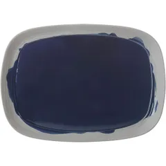 Dish “Nau” rectangular ceramics ,L=33cm blue