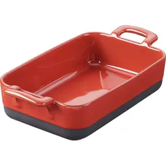 Baking container “Eclipse” ceramics 0.7l ,H=50,L=190,B=125mm red,black