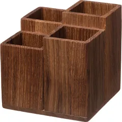 Органайзер для столовых приборов 4 отделения дуб ,H=14,8,L=15,B=15см, изображение 4