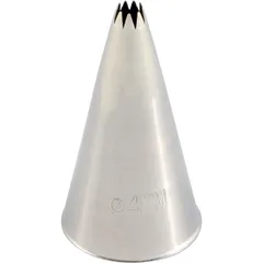 Pastry nozzle “Open star”  stainless steel , H=45, L=25/4mm