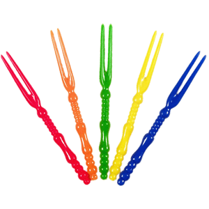 Вилочка коктейльная[144шт] пластик ,L=110,B=25мм разноцветн.