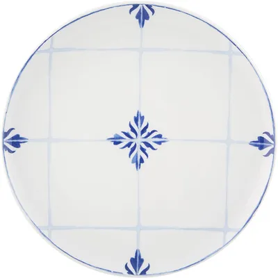 Тарелка десертная «Тайлс» фарфор D=220,H=21мм белый,синий