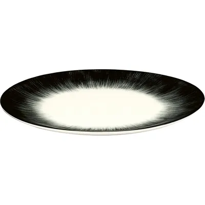 Тарелка №5 «Де» фарфор D=24см кремов.,черный, изображение 2