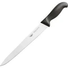 Knife for slicing meat  stainless steel, plastic , L=38/25, B=3cm  black, metal.