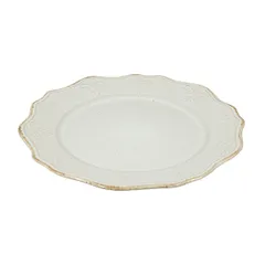 Тарелка «Мотив. Солнце» плоская керамика D=265,H=23мм белый,кремов., изображение 2