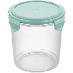 Container for products “Smart Lock” with a lid for the microwave  polyprop.  1.15 l  D=13.6, H=13.7 cm  transparent, mint