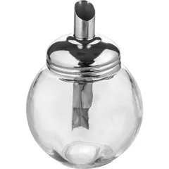 Сахарница с дозатором стекло,сталь нерж. 270мл D=8,H=13см прозр.,металлич.