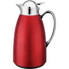 Coffee pot-thermos  stainless steel, glass  1 l , H = 27 cm  red, silver.