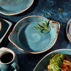 Форма для запекания «Крафт Блю» фарфор D=185,H=45мм синий, изображение 3