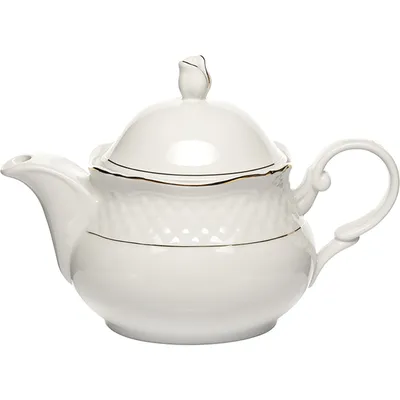 Чайник заварочный «Афродита» фарфор 1,4л D=26,5,H=19см белый,золотой, Цвет: Белый, Объем по данным поставщика (мл): 1400