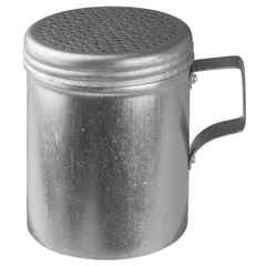 Container for seasonings with a handle “Prootel” with holes  aluminium  350 ml  D=75, H=100mm  silver.