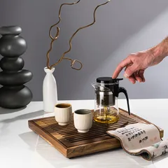 Чайник заварочный «Гунфу» с фильтром термост.стекло,поликарбонат 0,5л D=85,H=145,L=140мм прозр., изображение 4