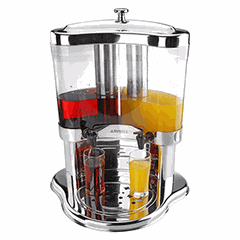 Диспенсер для холодных напитков двойной поликарбонат,сталь 5л ,H=52,2,L=43,1,B=38,5см металлич.,проз