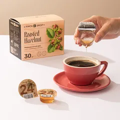 Сироп «Жареный Лесной Орех» ароматизированный порционный Pinch&Drop[30шт] картон 15мл ,H=12,L=15,5,B, изображение 4