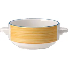 Broth cup “Rio Yellow”  porcelain  285 ml  D=11, H=6cm  white, yellow.