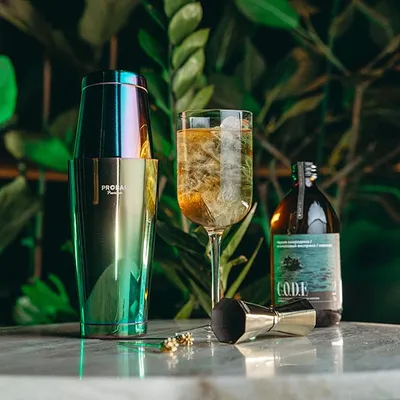 Джиггер «Пробар Премиум Солар» 30/45 мл октагон сталь нерж. D=39/43,H=112мм золотой, изображение 4