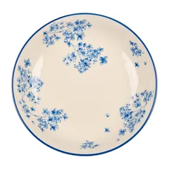 Тарелка глубокая «Фиори» фарфор D=203,H=41мм слон.кость,синий