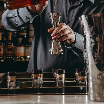 Джиггер «Пробар Премиум Мотиво» 60/90 мл с орнаментом сталь нерж. D=52/59,H=155мм серебрист., изображение 10