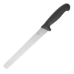 Bread knife , L=38/23, B=3cm  black, metal.