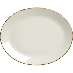 Dish "Brown Dapple" oval  porcelain , L=34, B=27 cm  white, brown.