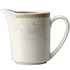 Milk jug “Antoinette”  porcelain  142 ml  D=53, H=100, L=110, B=50mm  white, olive.