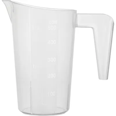 Стакан мерный с ручкой пластик 0,5л ,H=153,L=150,B=90мм белый, изображение 2