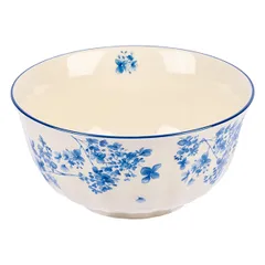 Салатник «Фиори» фарфор D=179,H=87мм слон.кость,синий