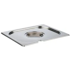 Lid for gastronorm container with cutout for spoon GN 1/2  stainless steel.