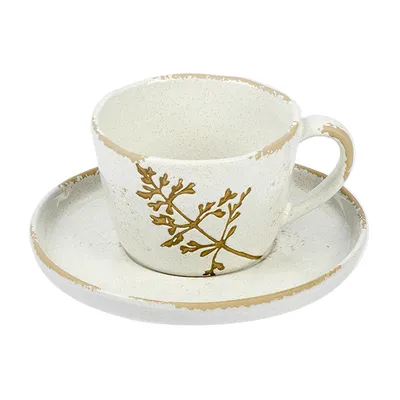 Чашка чайная «Фенхель» фарфор 250мл D=92,H=64,L=119мм белый, изображение 2