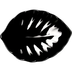 Блюдо «Кунстверк» лист фарфор ,H=19,L=150,B=110мм черный