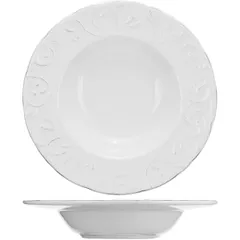 Plate for pasta “Festoon” ceramics 350ml D=24cm white