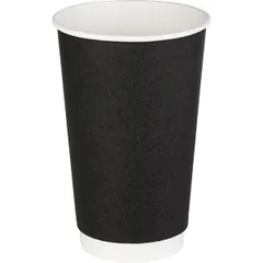 Glass for hot drinks disposable two-layer [18pcs] cardboard 400ml D=90,H=135mm black