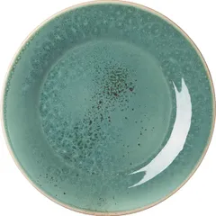 Plate “Erboso Reativo”  porcelain  D=26cm  turquoise, beige.