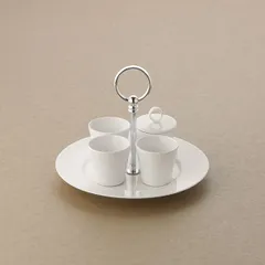 Тарелка для этажерки «Пьюрити» с отверстием эко-кост. фарф. D=225,H=20мм, изображение 2