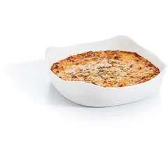 Блюдо квадратное глубокое жаропрочное стекло 2л ,H=5,L=26,B=26см белый, изображение 4