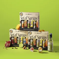 Набор сиропов «Соленая Карамель, Жареный Лесной Орех, Кокос» для кофе и чая[3шт] стекло,картон 250мл, изображение 2