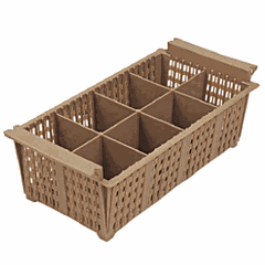 Кассета для столовых приборов «Проотель» без ручек 8 ячеек полипроп. ,H=12,L=42,B=21см бежев.