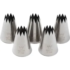 Pastry nozzle “Open star” [5 pcs]  stainless steel , H=50, L=35/17mm