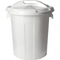 Бак для мусора с крышкой пластик 35л D=42,H=48см белый