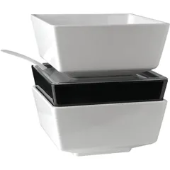 Салатник пластик 1,5л ,H=95,L=195,B=195мм белый, изображение 2