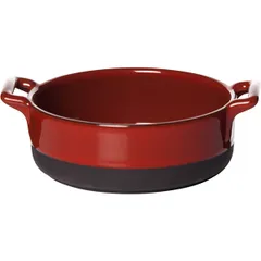 Сковорода порционная для запекания «Эклипс» фарфор 290мл D=12,H=5см красный,черный