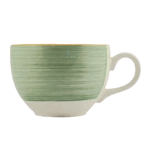 Чашка чайная «Рио Грин» фарфор 455мл D=120,H=85мм белый,зелен., Цвет второй: Зеленый, Объем по данным поставщика (мл): 455