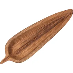 Блюдо «Ива» светлый дуб ,H=3,L=44,B=13см св. дерево, изображение 4