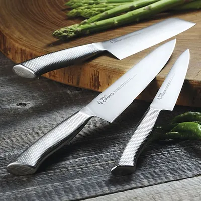 Нож кухонный «Диакросс» закугири сталь нерж. ,H=20,L=280/150,B=25мм металлич., изображение 2