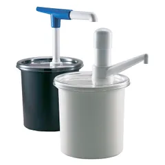 Дозатор для диспенсера для соусов с крышкой пластик D=17,3,H=25см белый, изображение 2